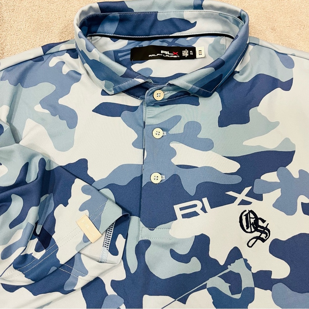 Rlx Ralph Lauren Old Sandwich Golf Club Golf Polo Shirt Mens XL Camo Performance